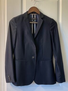 Massimo Dutti Wool Navy Blazer